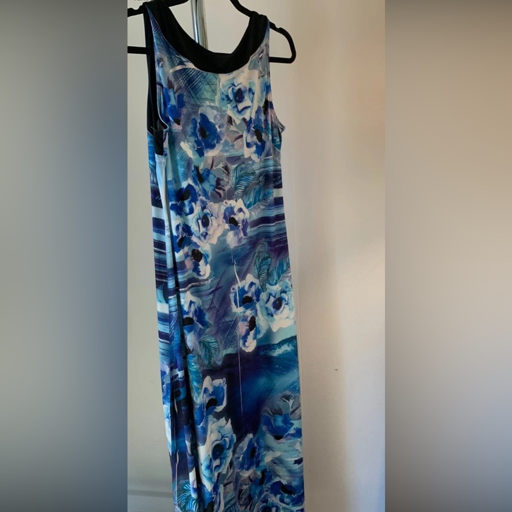 Avenue Blue Floral & Stripe Maxi Skirt - Picture 2 of 7